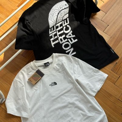 Premium The North Face Short Sleeves White Cotton Logo Luxury