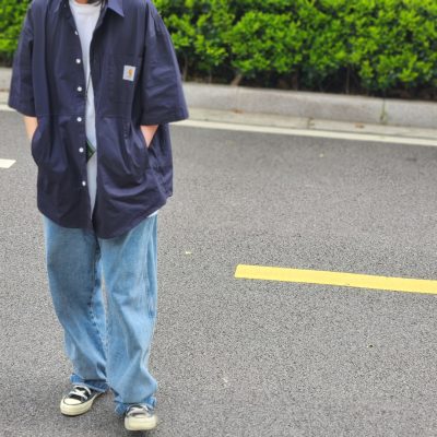 Premium Quality Carhartt Short Sleeves Navy Cotton Vintage Collection