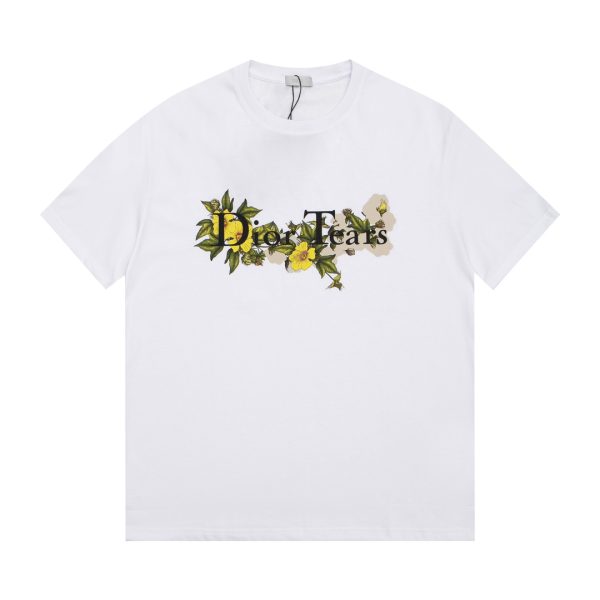 Premium Dior Short Sleeves Yellow Cotton Classic Collection
