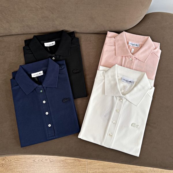 High Quality Lacoste Short Sleeves Ivory Washed Style