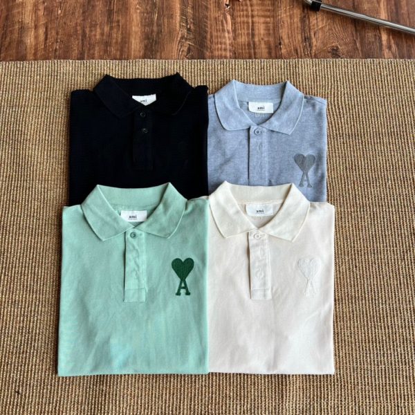 Luxury Ami Polo Shirt Black Classic Luxury