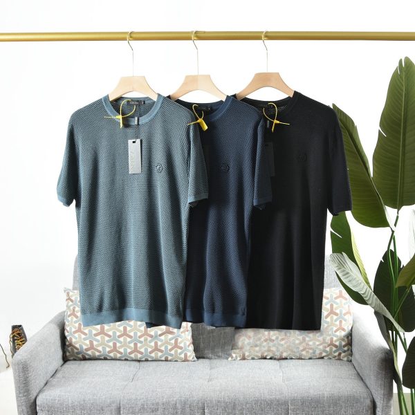 Luxury Zegna Short Sleeves Black Casual Collection