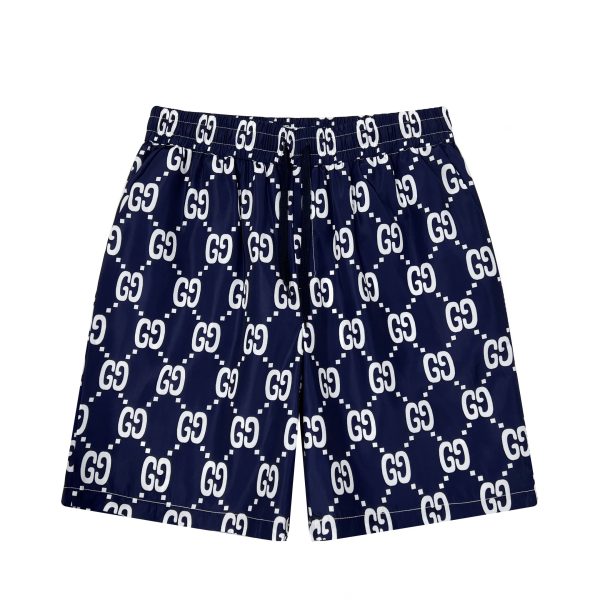 Luxury Gucci Shorts Blue Cotton Logo Collection