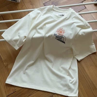 High Quality The North Face Short Sleeves Beige Cotton Logo Luxury