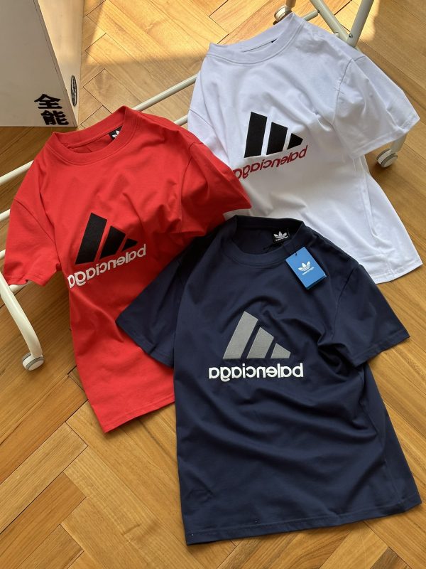 High Quality Balenciaga Short Sleeves Navy Logo Collection