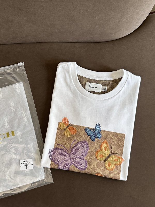 Premium Quality Coach Short-Sleeved Shirts Knit Print Luxury