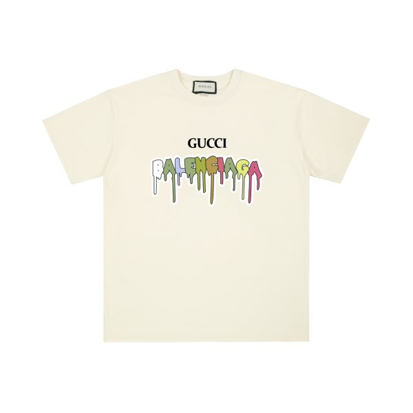 High Quality Gucci Short Sleeves Black Cotton Print Style