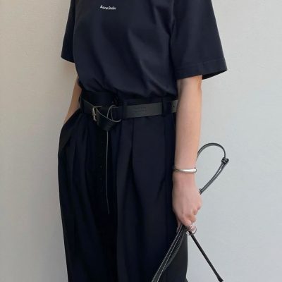Premium Acne Studios Short Sleeves Black Cotton Classic Luxury
