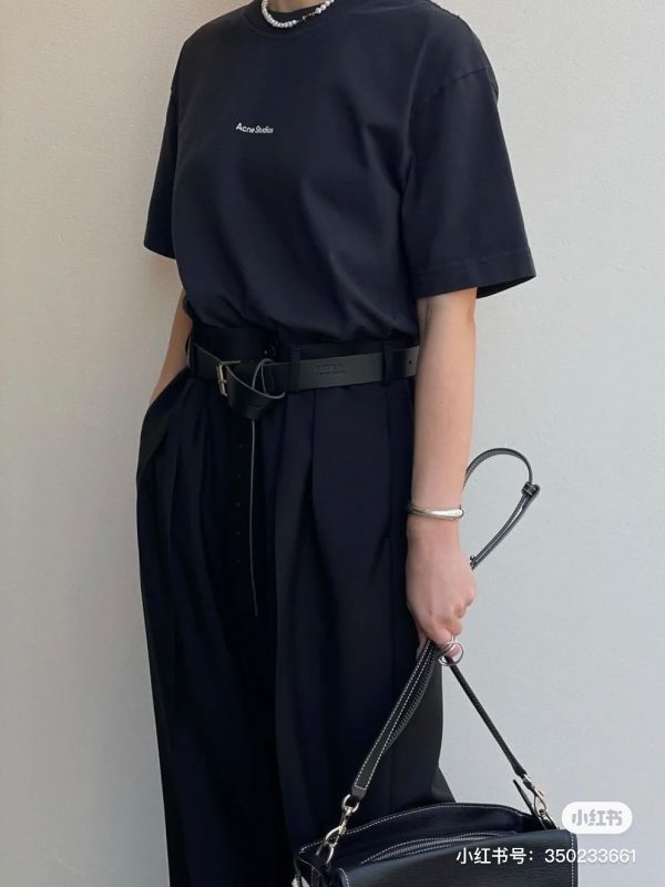 Premium Acne Studios Short Sleeves Black Cotton Classic Luxury
