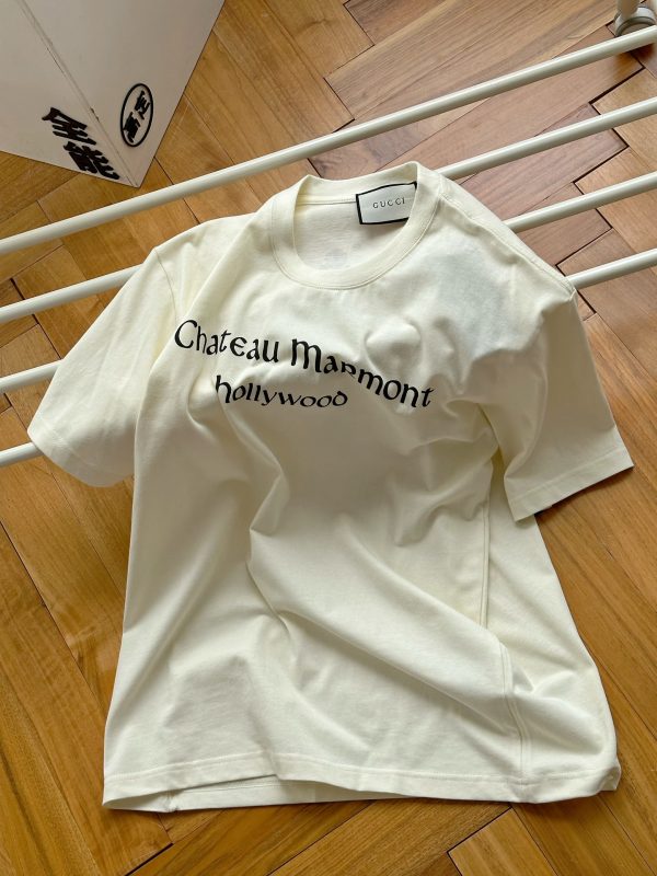 Best Selling Gucci Short Sleeves White Cotton Print Collection