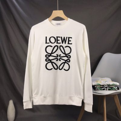 Premium Loewe Hoodie Black Cotton Embroidered Style