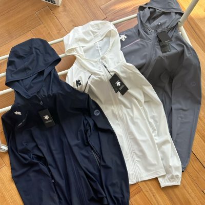 Luxury Descente Coat Navy Silk Breathable Style