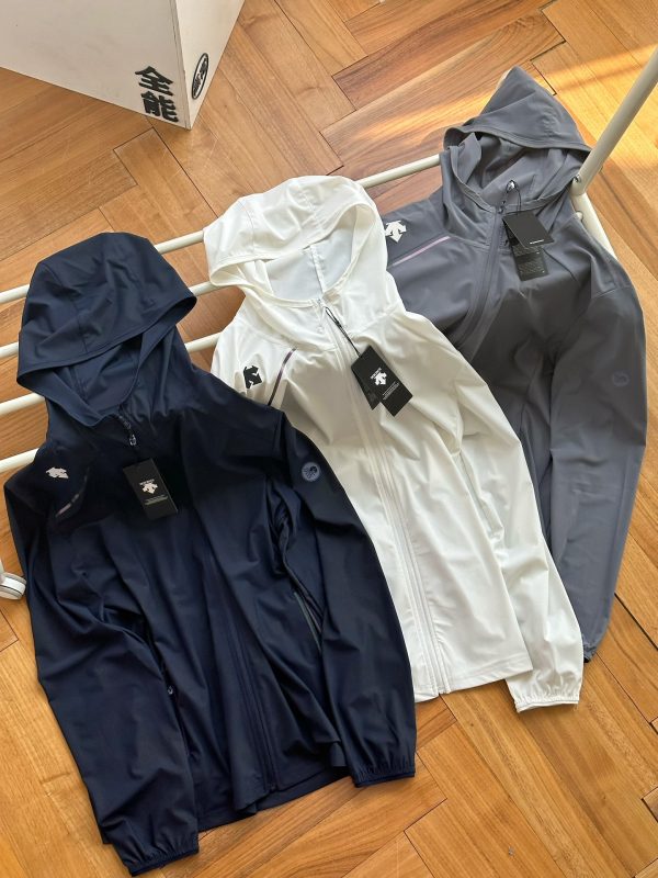 Luxury Descente Coat Navy Silk Breathable Style