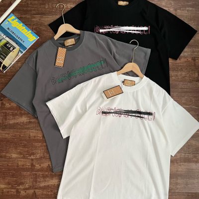 High Quality Gucci Short Sleeves Black Cotton Print Luxury