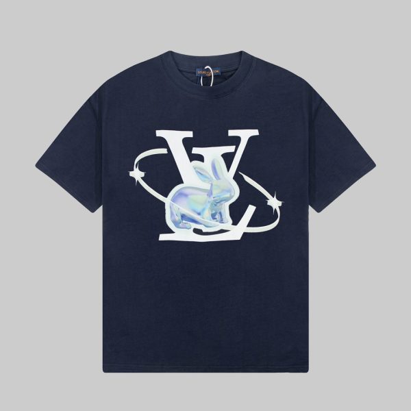 Best Selling Louis Vuitton Short Sleeves Silver Print Luxury