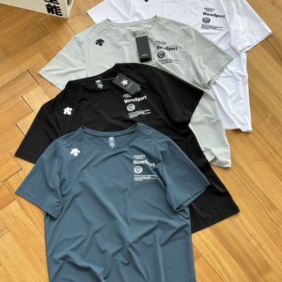 Premium Descente Short Sleeves Gray Silk Logo Collection