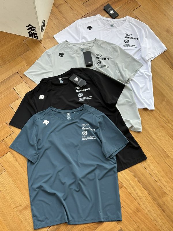 Premium Descente Short Sleeves Gray Silk Logo Collection