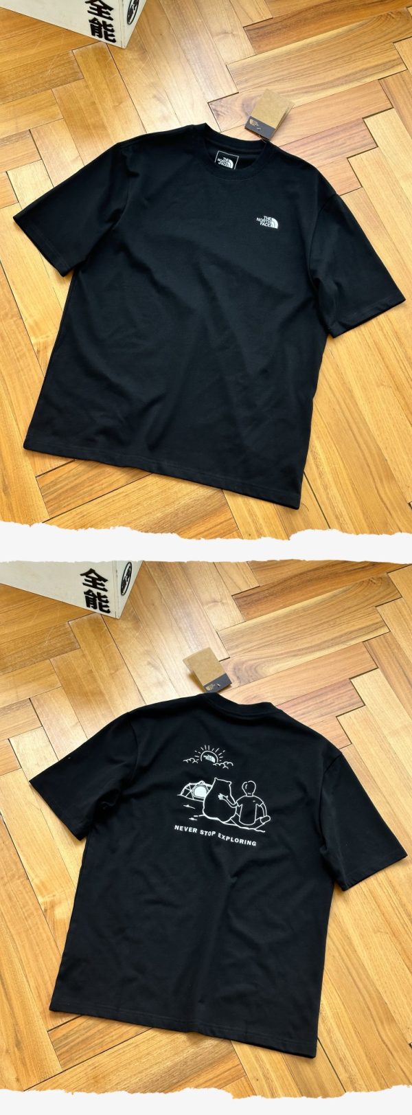 Luxury The North Face Short Sleeves Black Cotton Print Collection