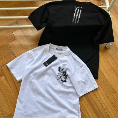 High Quality Y-3 Short Sleeves Black Cotton Print Luxury