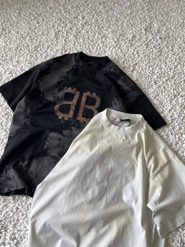 High Quality Balenciaga Short Sleeves Orange Cotton Distressed Collection