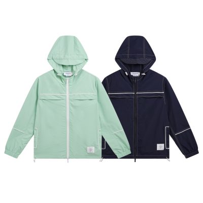 High Quality Thom Browne Coat Green Nylon Collection