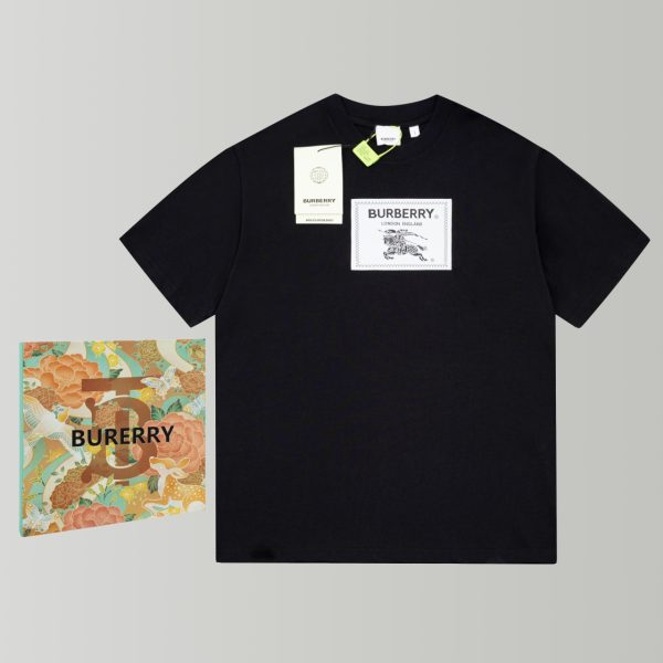 Premium Quality Burberry Short Sleeves Black Logo Style