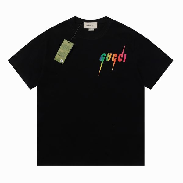 High Quality Gucci Short Sleeves Black Cotton Print Style