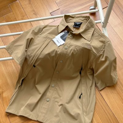 Premium Quality The North Face Short Sleeves Khaki Embroidered Collection