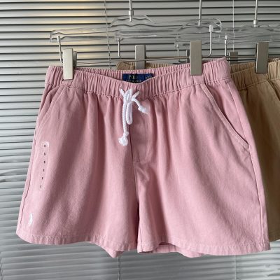 Premium Quality Ralph Lauren Shorts White Cotton Washed Style