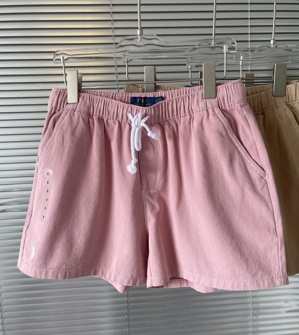 Premium Quality Ralph Lauren Shorts White Cotton Washed Style