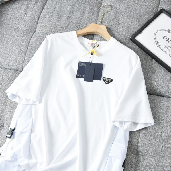 Best Selling Prada Short Sleeves Black Cotton Classic Collection