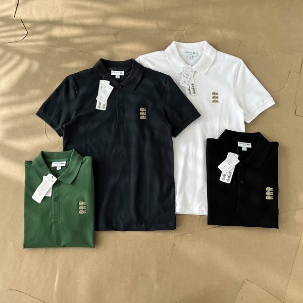 Premium Lacoste Short-Sleeved Gold Cotton Casual Luxury