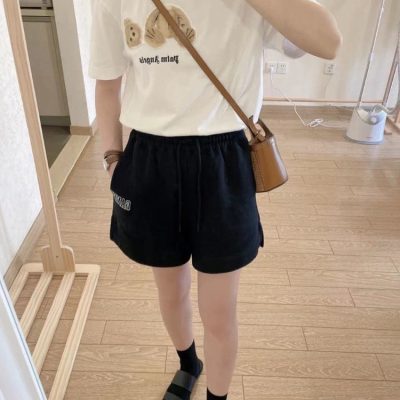 High Quality Ganni Shorts Black Cotton Embroidered Collection