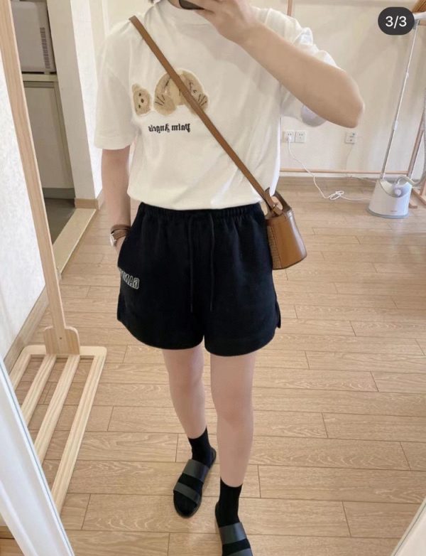 High Quality Ganni Shorts Black Cotton Embroidered Collection