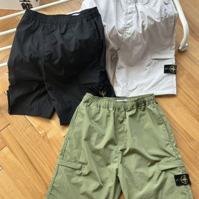 Best Selling Stone Island Shorts Black Nylon Solid Style
