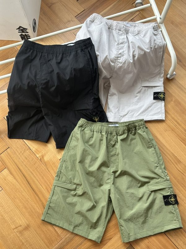 Best Selling Stone Island Shorts Black Nylon Solid Style