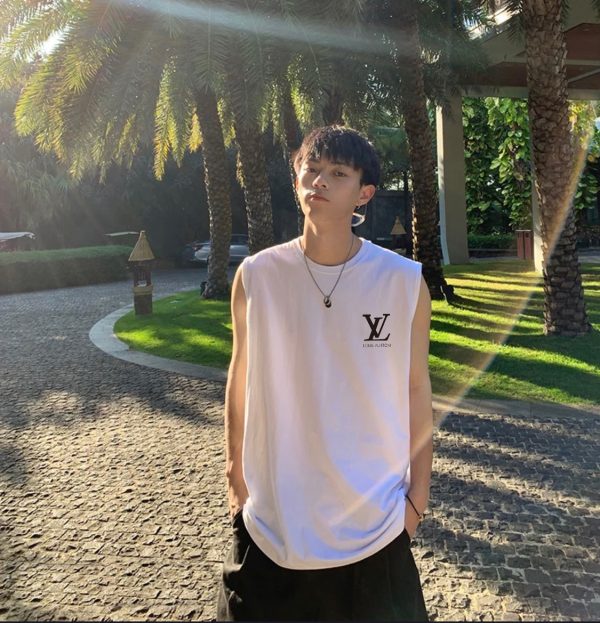 Premium Quality Louis Vuitton Sleeveless Cotton Logo Style
