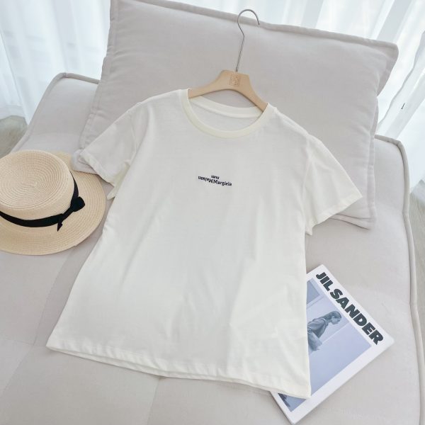 Luxury Margiela Short Sleeves Black Logo Style