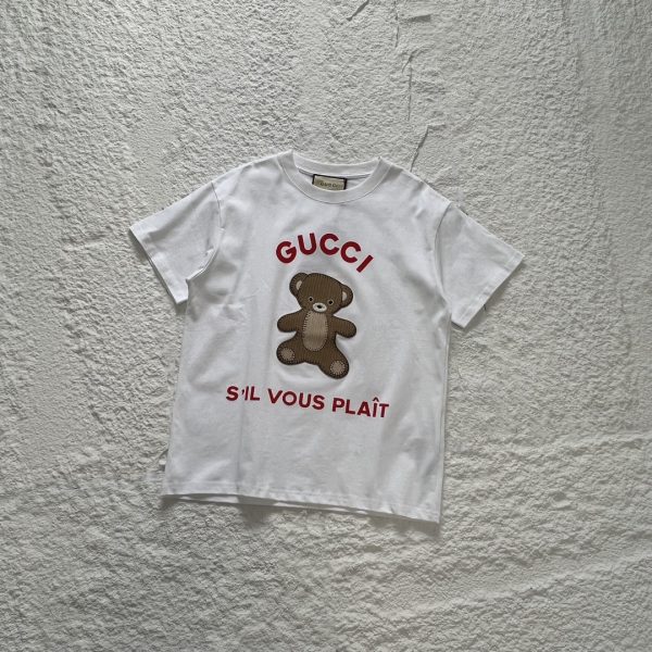 High Quality Gucci Short Sleeves White Knit Breathable Style