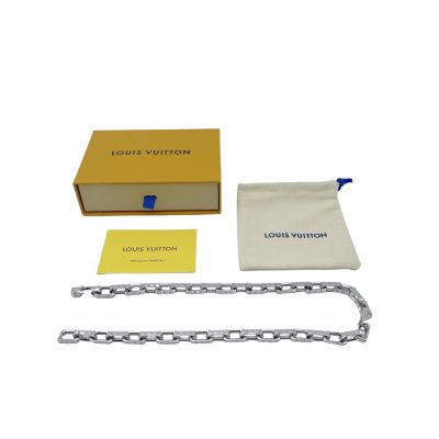 Premium Louis Vuitton Necklace Silver Monogram Collection