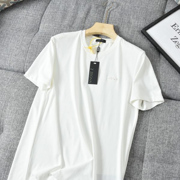 Luxury Zegna Short Sleeves Black Casual Style