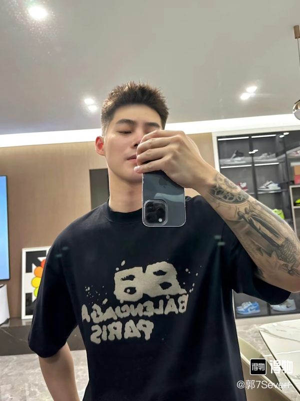 Luxury Balenciaga Short Sleeves Black Logo Luxury