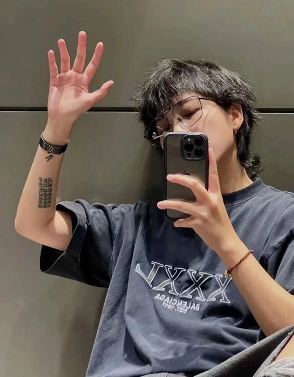 Premium Balenciaga Short Sleeves Black Embroidered Style
