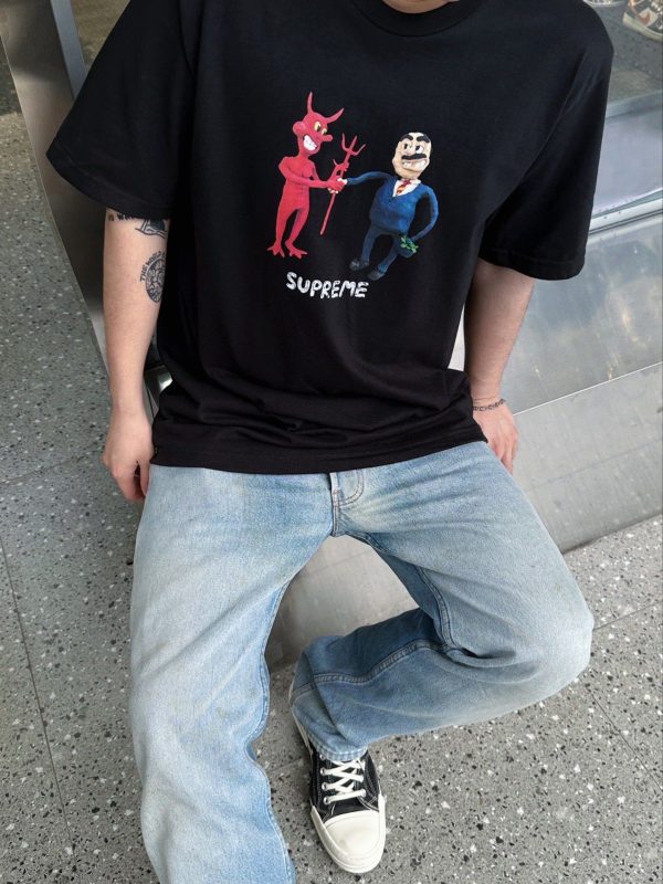 Premium Supreme Short-Sleeved Black Cotton Graphic Collection