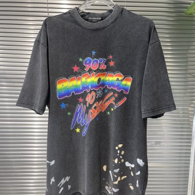 High Quality Balenciaga Short Sleeves Black Logo Collection