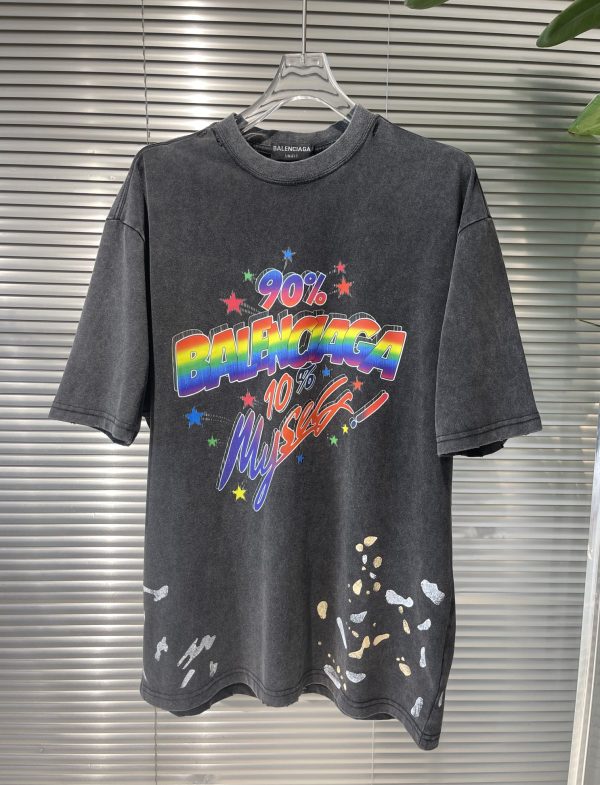 High Quality Balenciaga Short Sleeves Black Logo Collection