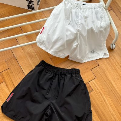 Luxury Prada Shorts Red Nylon Logo Luxury