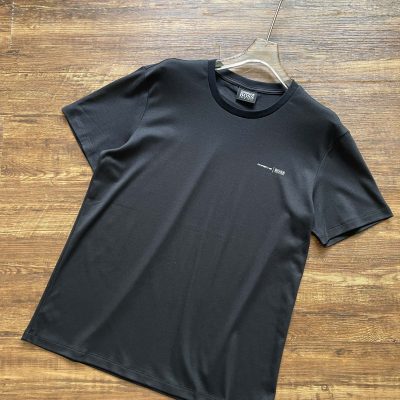 Best Selling Boss Short Sleeves Black Cotton Logo Luxury