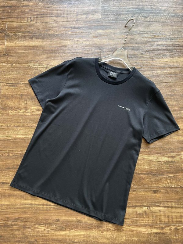 Best Selling Boss Short Sleeves Black Cotton Logo Luxury