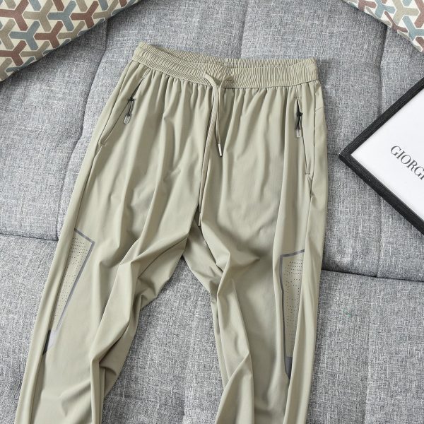 Luxury Armani Casual Pants Khaki Silk Casual Collection